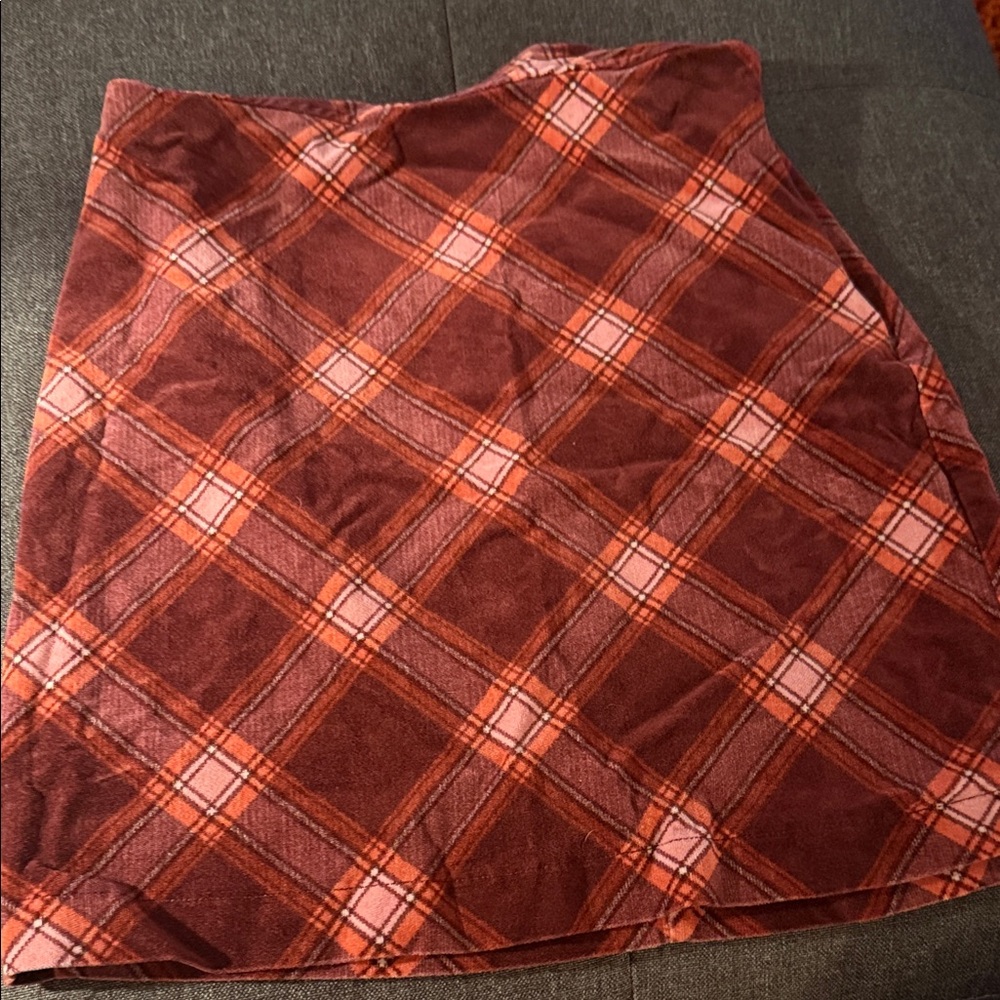 Forever 21 Red and Pink Plaid Skirt